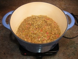 Cook lentils until tender, beginning to fall apart, & thickened.