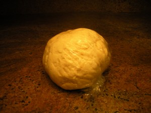 Wrapped noodle dough resting
