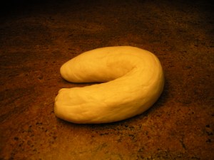 Fold noodle dough in half
