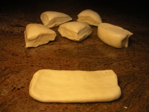 Press dough into a rectangle shape